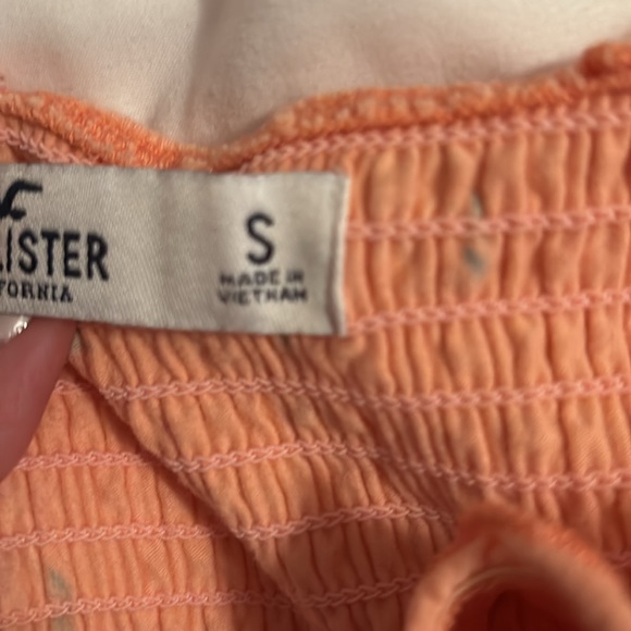 Orange crop top with white flowers - Picture 3 of 4